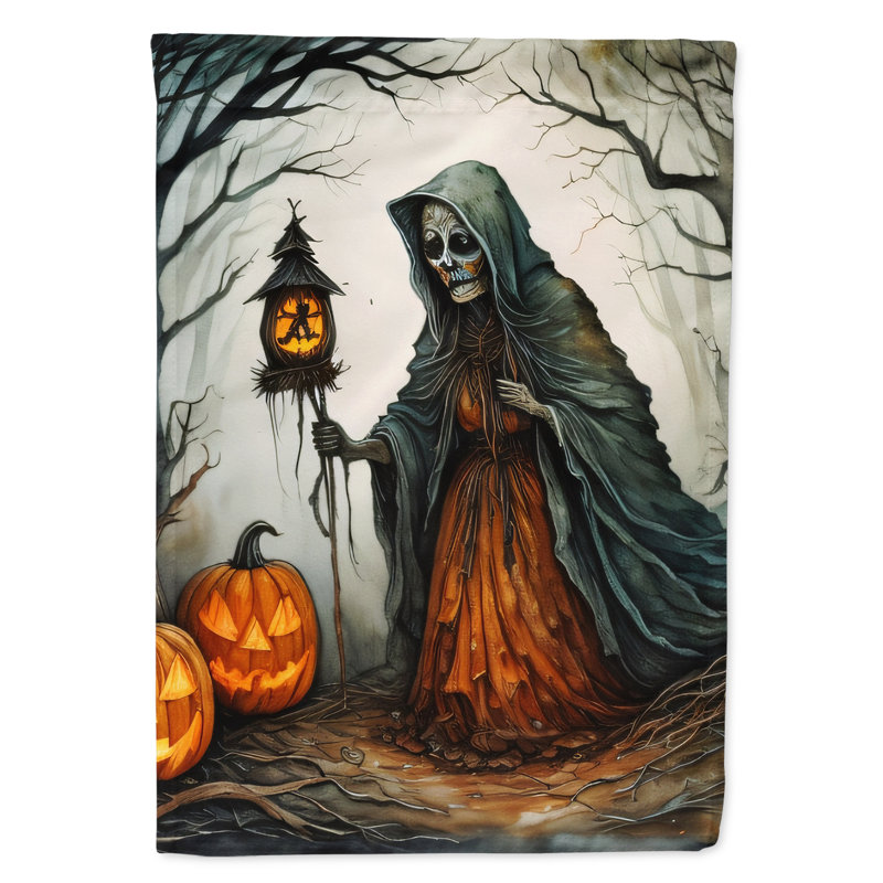 Double Sided 40'' H x 28'' W Polyester Halloween House Flag