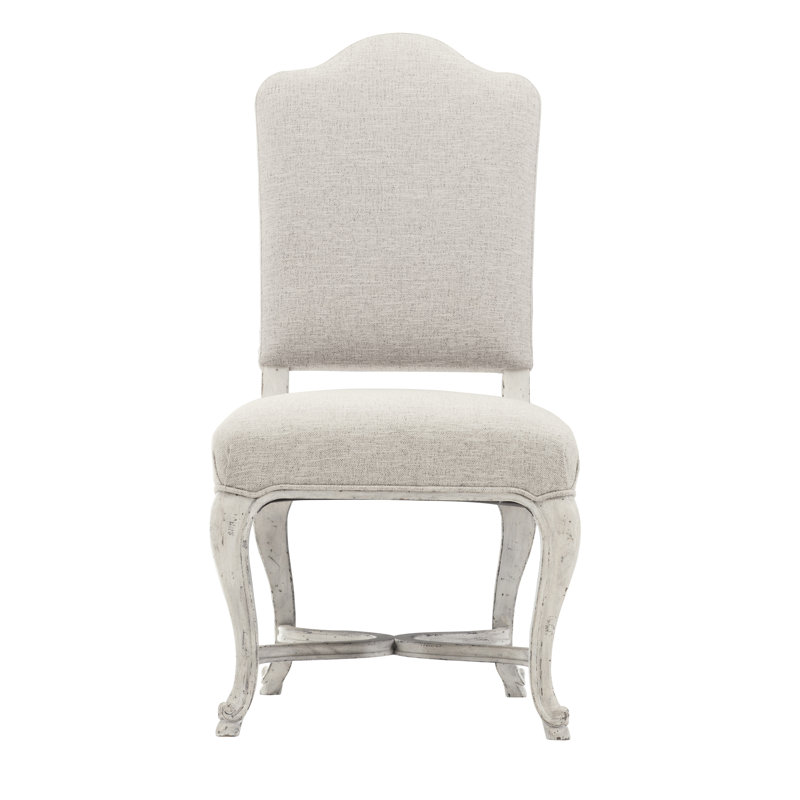 Gray Upholstered Leather Side Chair with Wood Frame
