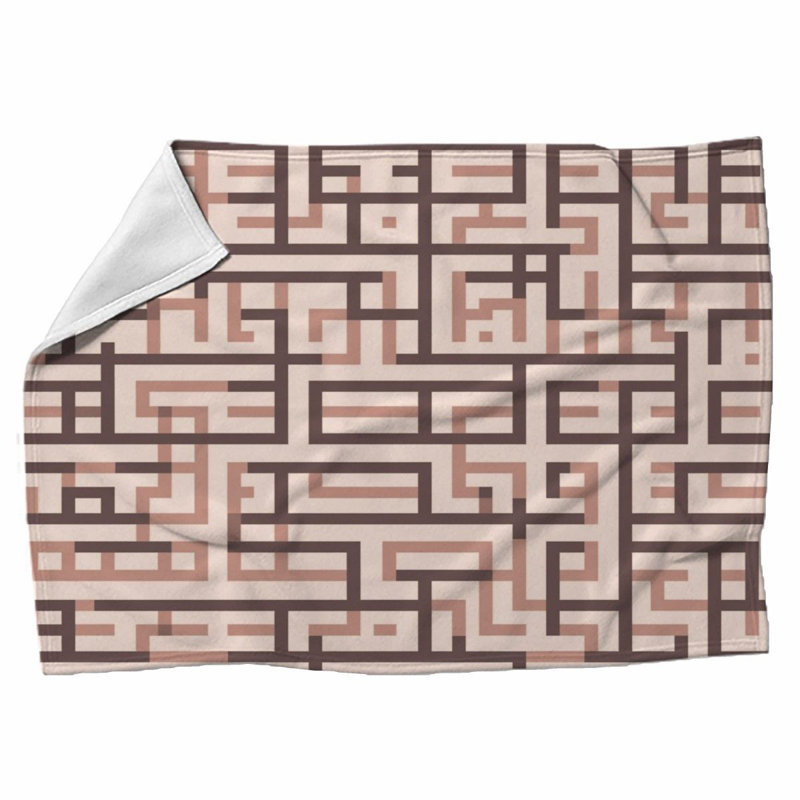  Throw Blanket, Jeté, Géométrique, Rose / Beige