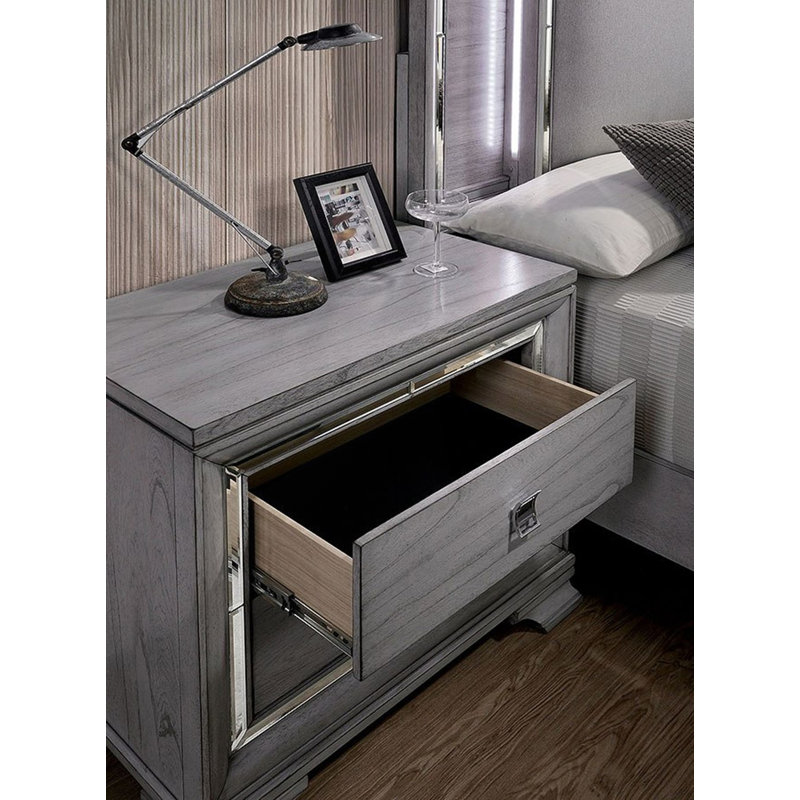 Table de chevet contemporaine 1 pièce avec tiroirs en queue d'aronde