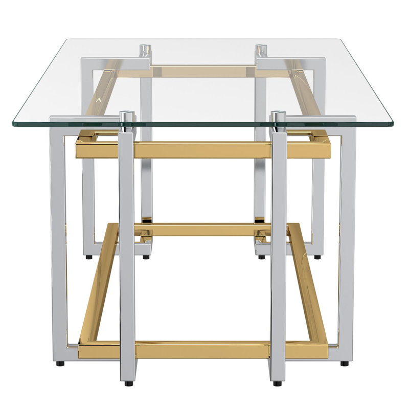 Table basse Paul en argent et or