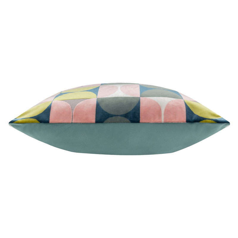 Bardot Geometric Square Throw Cushion Cover, Pink/Green