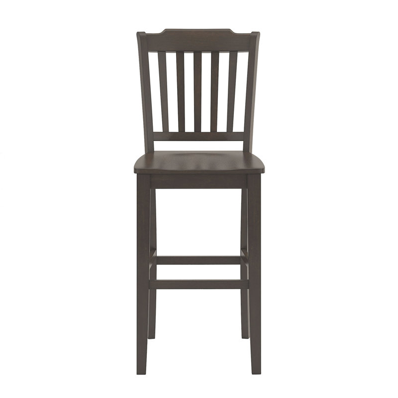Tabouret de bar et de comptoir en bois massif Fortville, Noir antique, Tabouret de bar (siège d'une hauteur de 29 po)