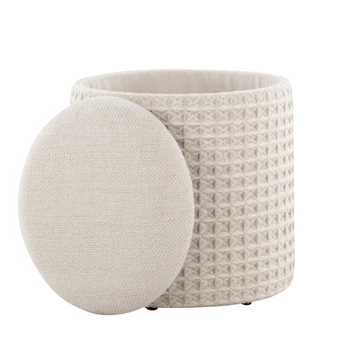 Rangement de 18 po en laine, style tissé texturé en 3D, couvercle amovible, utilisation intérieure seulement, capacité de poids de 250 lb en laine de 18 po avec motif, rangement,