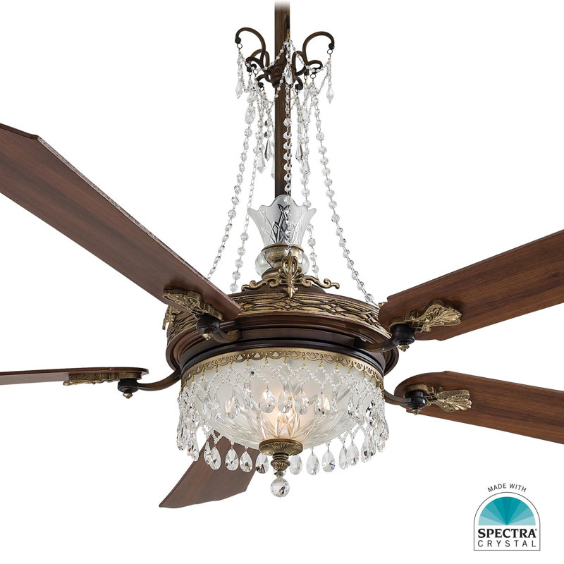 Clear Glass Ceiling Fan Crystal Set with Remote
