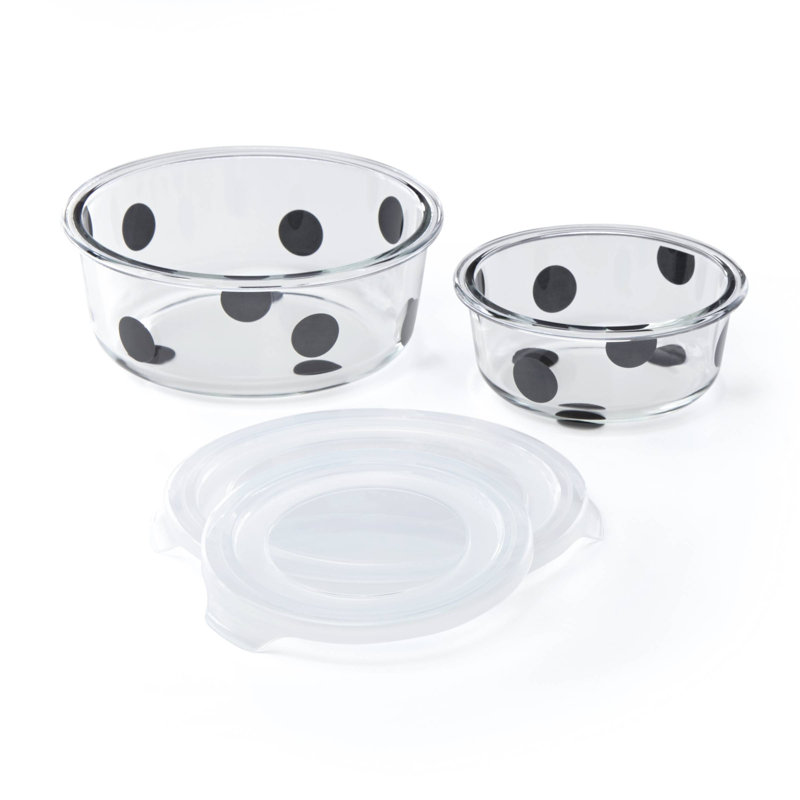 Glass Food Storage - Set of 2 Containers and 2 Lids