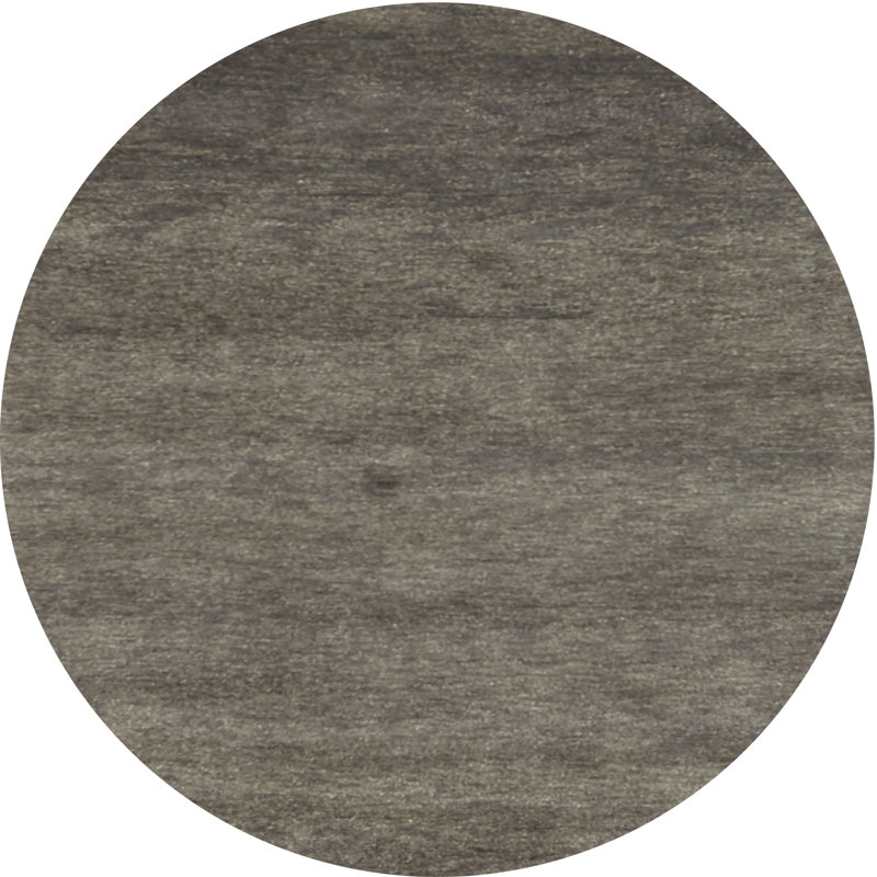 Tapis contemporain gris, Rond 8 pi