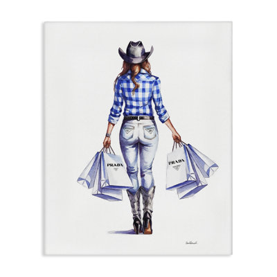 Art mural sur toile Chic Cowgirl & Sacs à provisions par Amanda Greenwood bp-950_CN