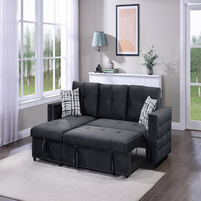 Canapé modulaire convertible en velours avec canapé-lit et canapé-lit