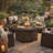 Time Round Wicker Fire Pit Table with Lid