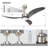 52"Grey+Wood Ceiling Fan With Light LED -129293034-129293037