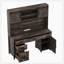 Bureau de direction avec huche et station de charge, bureau d'ordinateur avec 2 portes de grange coulissantes, 5 tiroirs et armoire de rangement avec tablette réglable à 3 positions-129220485