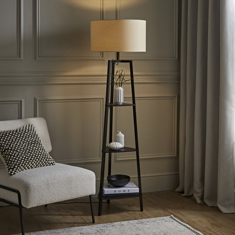 Aidrian 155cm Tripod Floor Lamp, No, Black, Mink