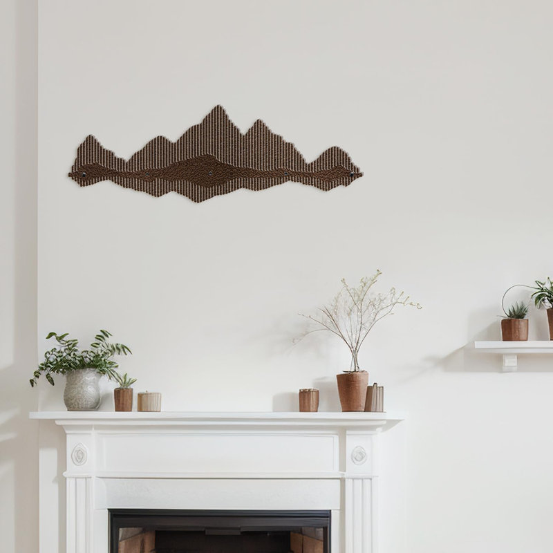 Décoration murale en métal, Bronze, H 4 po x l 24 po x P 0,05 po