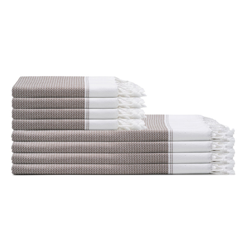 Ensemble de serviettes en coton Pria, Brun taupe