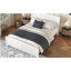 Grand lit plateforme, lit plateforme en bois massif avec lattes de soutien et structure solide, aucun sommier requis, blanc