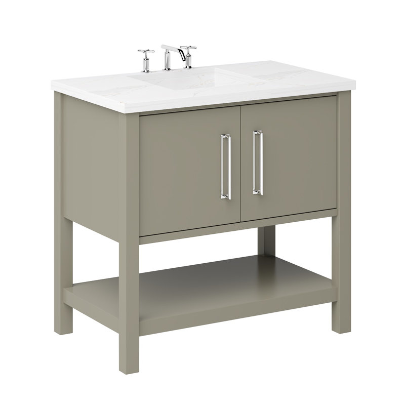 Kiawah Single Bath Vanity, 30", French Olive, Polished Chrome