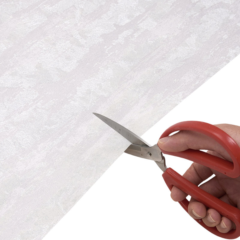 Non-Pasted Non-Woven 3D Embossed Wallpaper Roll, Light Grey