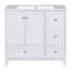 Meuble-lavabo simple autoportant 36 po avec plateau en résine Chrishad, meuble-lavabo avec charge USB, 2 portes et 3 tiroirs-934646116