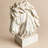 Cream White Horse Head Sculpture with Square Base-136367518