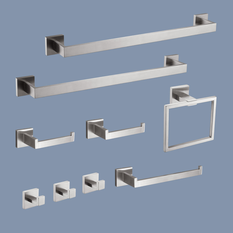 9 - Piece Bathroom Hardware Set, Brushed Nickel