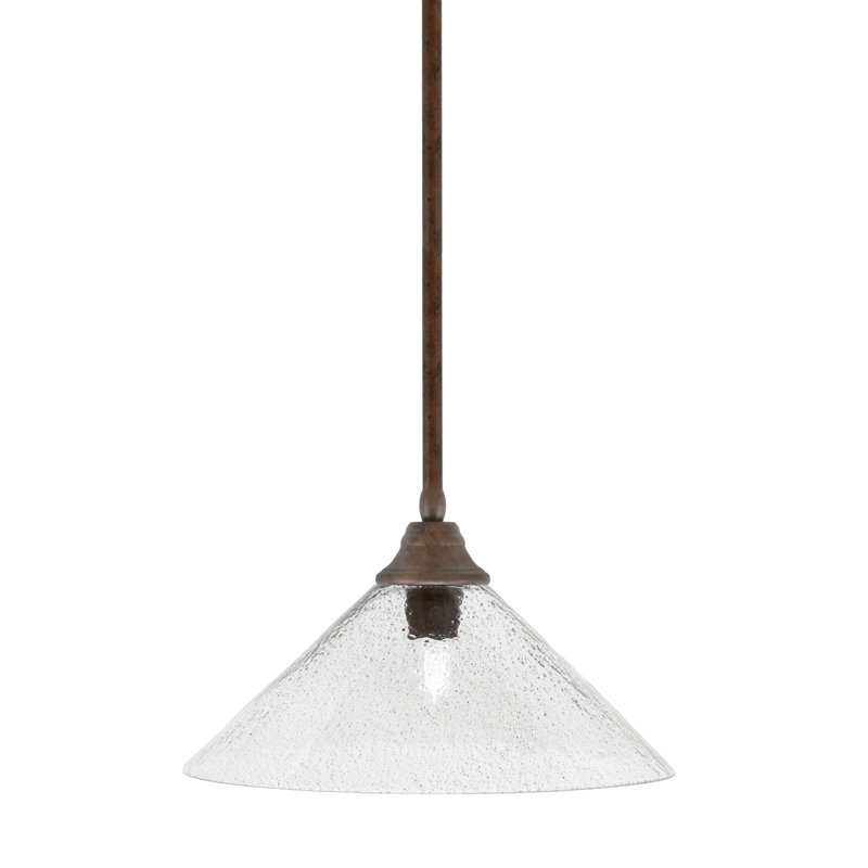 Luminaire suspendu à n'importe quelle tige, Bronze foncé , Fumée, H 9 po x l 16 po x P 16 po