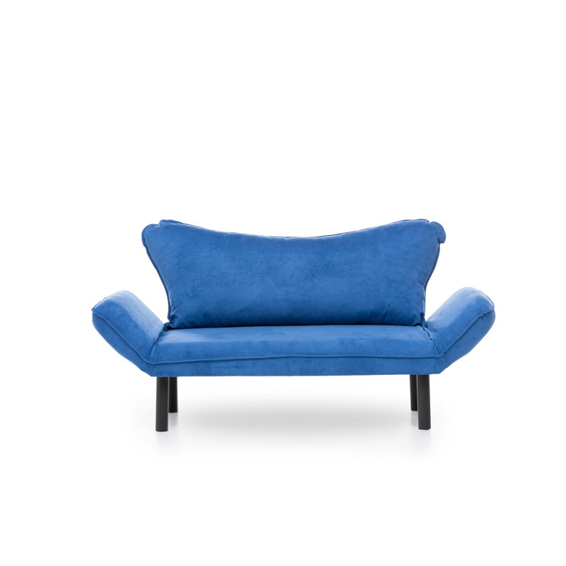 Canapé-lit à accoudoirs arrondis 61,42 po Marlowe, Polyester bleu