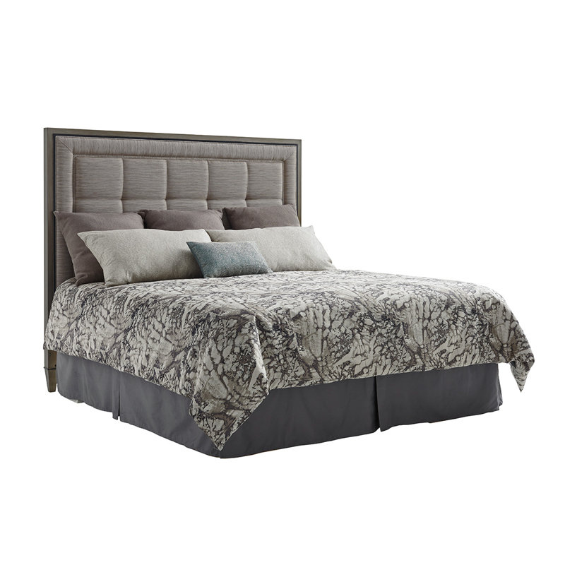 Ariana St. Tropez Upholstered Panel Headboard, Silver/Gray, California King