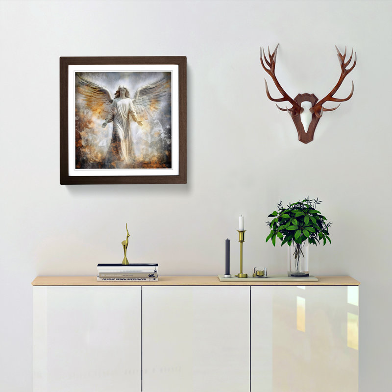 Single Picture Frame Print on Wood, Walnut