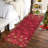 Red Christmas Runner Rug with Snowflake Pattern – Non Slip Low Pile Hallway and Kitchen Floor Carpet, Festive Holiday Decor-470374807