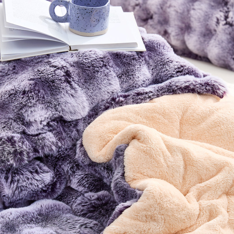 Snowball Chunky Bunny - Coma Inducer Oversized Comforter Set, Queen Comforter + 2 Standard Shams, Purple