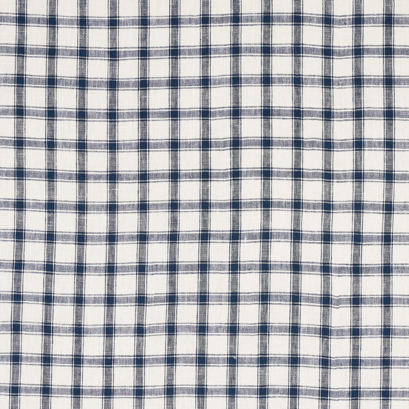 Crawford Linen Check Fabric, Indigo