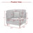 Upholstered Camel Corduroy Armchair with Pillow Back, One Arm Single Chair Module Part For Sectional Sofa-366801728