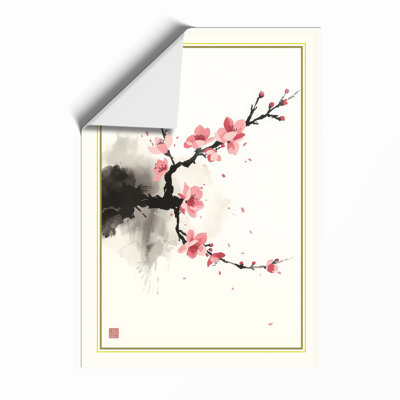 Spring Blossom Branch Japandi - Framed Print