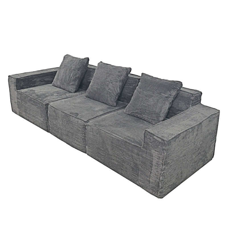 Floor Sofa With Pillow, Dark Grey