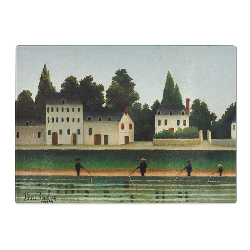 Landscape and Four Fisherman by Henri Rousseau Chopping Board, 28.5cm W x 39cm L