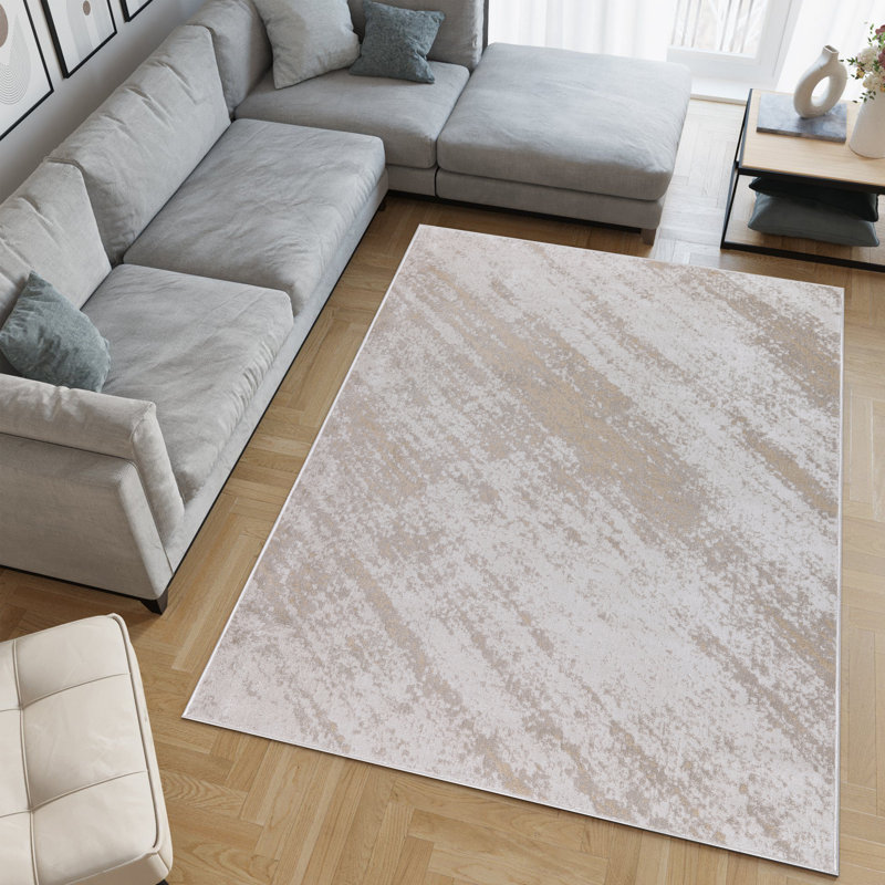 Machine Washable Austin Ivory/Beige Rug, Rectangle 7'10" x 10'