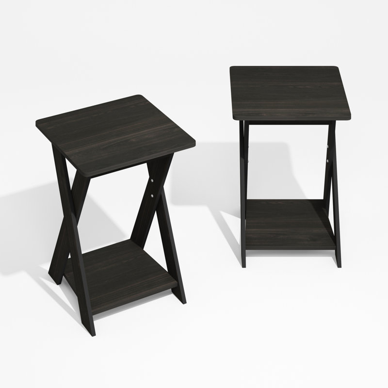 Table de bout Ebern Designs Martinez, espresso noir, ensemble de 2