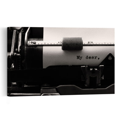My Dear Typed Letter Classic Retro Vintage Wall Art Print by Luiz Laercio - Wrapped Canvas Print