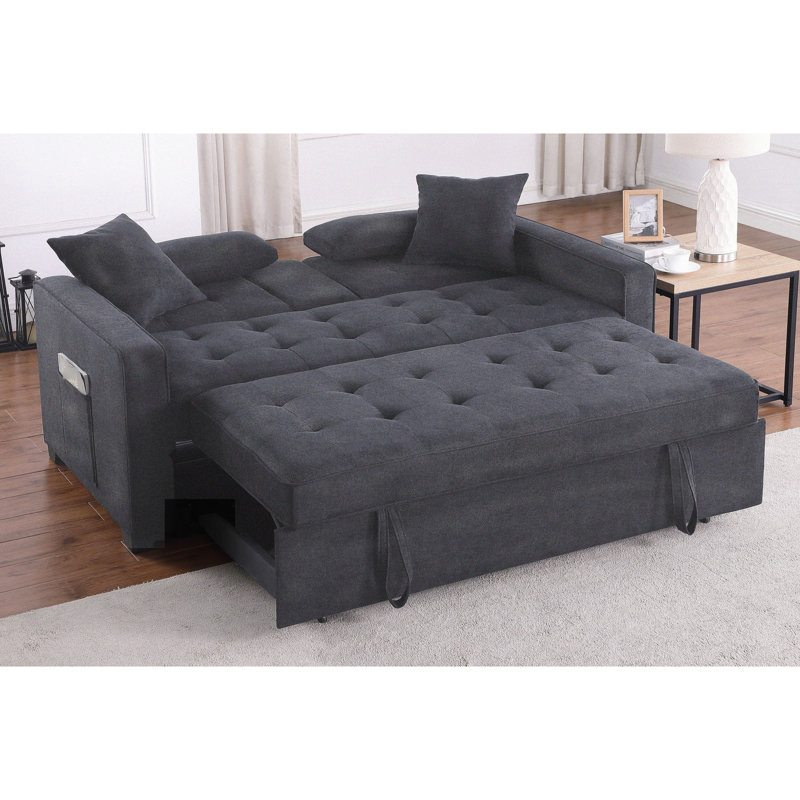 Upholstered " Sofa, 68.19" W, Dark Grey Linen