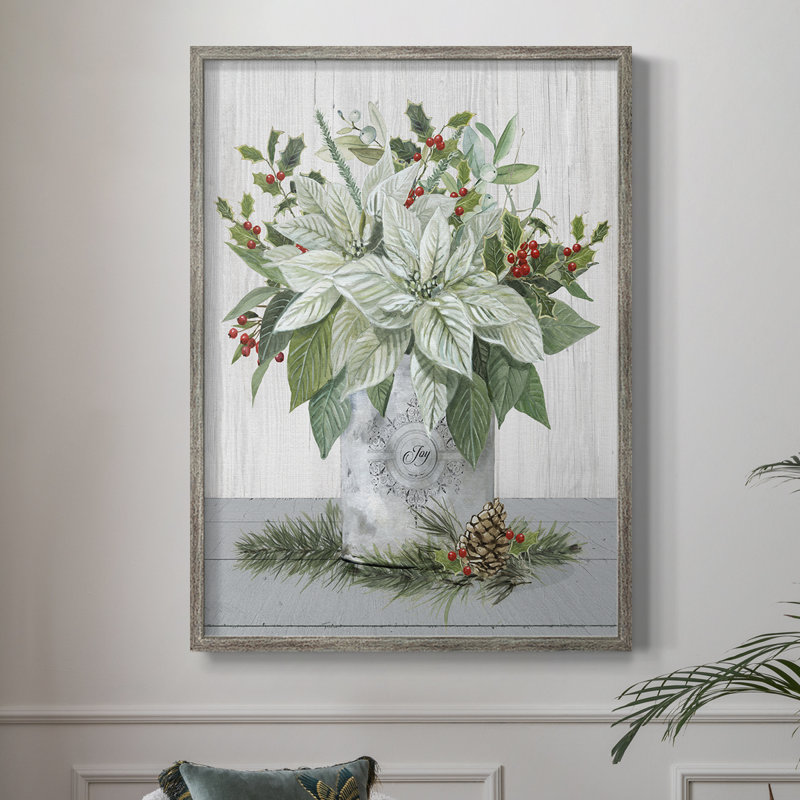«Farmhouse Christmas Joy», reproduction encadrée - bois massif, H 21 po x l 17 po