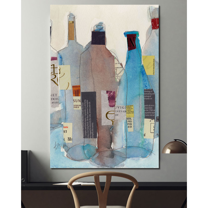 « the wine bouteilles i », impression, H 18 po x l 12 po x P 1,5 po, Toile tendue