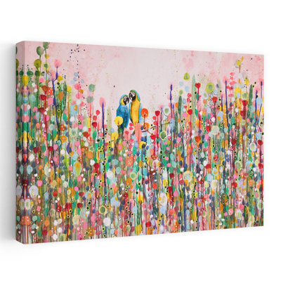 Contemporary Art Bird Flower Tropical Art