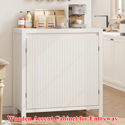 Wooden Accent Cabinet For Entryway White