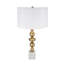 Lampe de table dorée et blanche avec corps rond à quatre niveaux (ampoule non incluse)