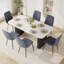 Ensemble de table de salle à manger 70,9 po Marble Texture-1587475903-1587023310-1587023304