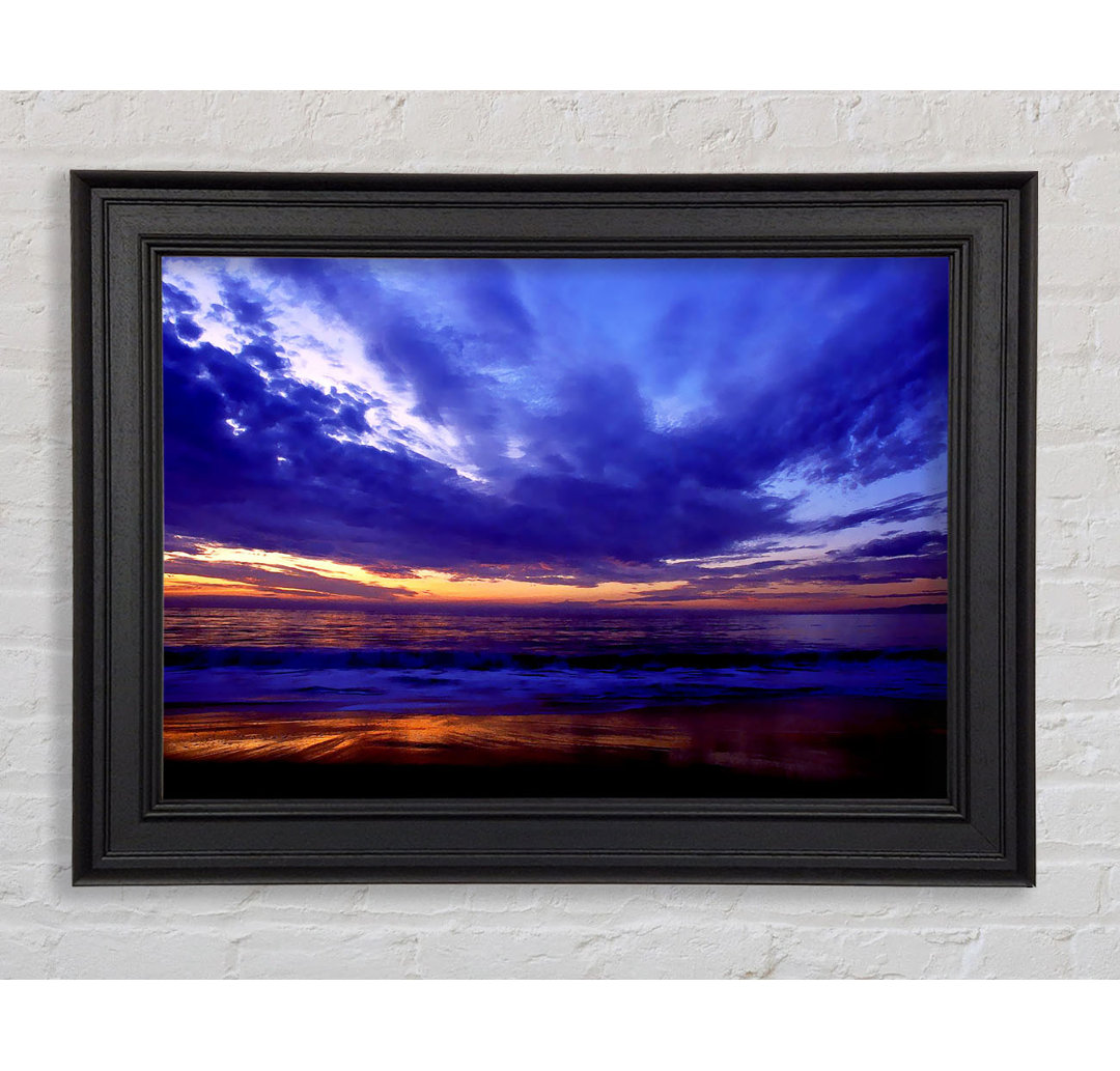 Gerahmtes Poster Blue Lilac Sunset Ocean