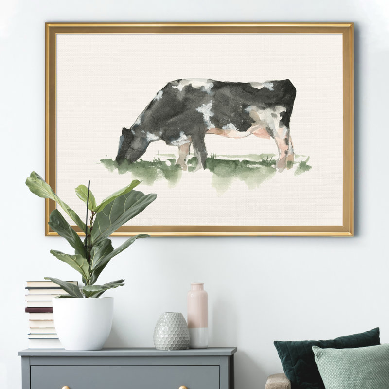«Grazing Farm Animal II», impression sur toile encadrée, H 26,5 po x l 36,5 po x P 1,5 po, Doré