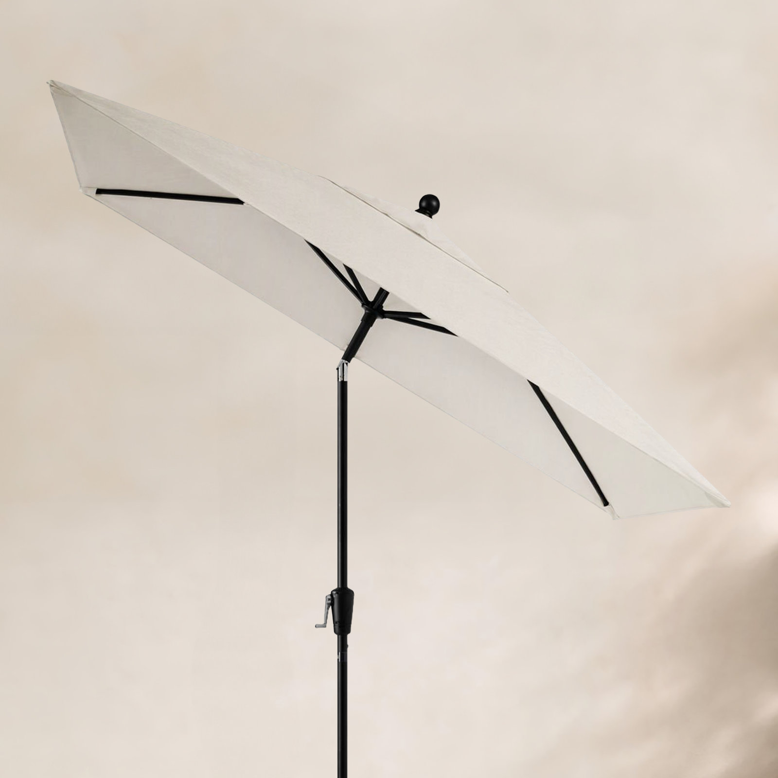 Natalie 8.6' Umbrella, Starring Gray, Canvas Natural Sunbrella® Canvas