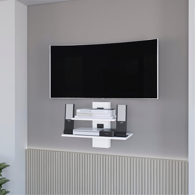 White Floating Shelf With Two Shelves For A Tidy And Elegant Decor Your Essentials